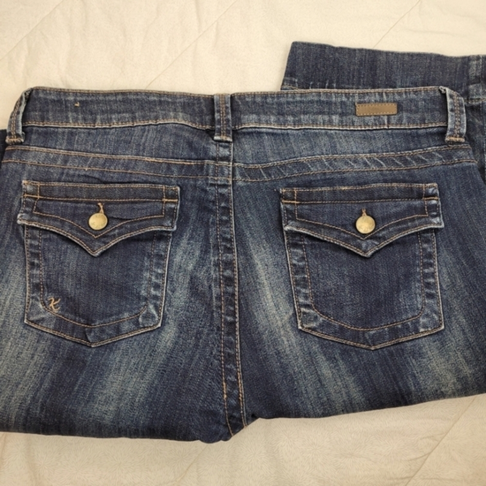 Kut From The Kloth Dark Blue Denim Bermuda Shorts Back Flap Pockets preppy 10 - Picture 4 of 10